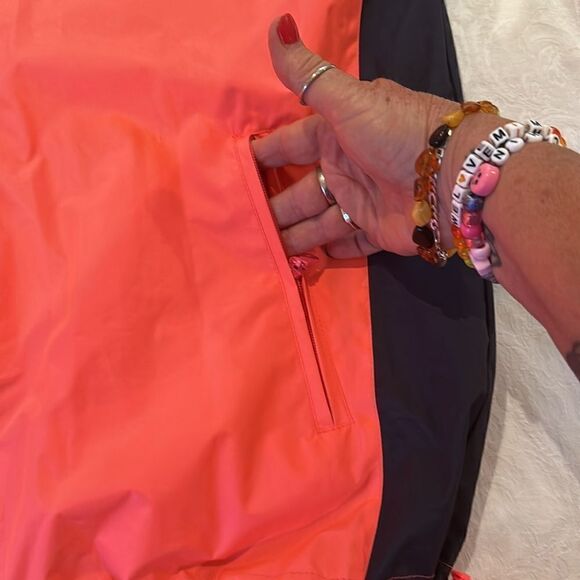 COPY - Rain Jacket Windbreaker Annapolis Lined Mesh Sailing Orange and Navy XL - Picture 6 of 14